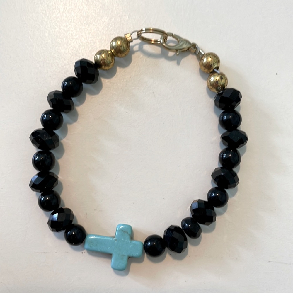 Turquoise small cross bracelet